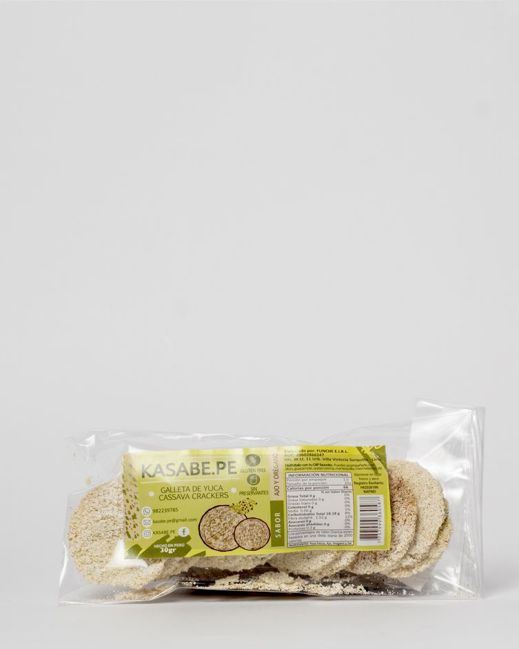 Kasabe Galleta De Yuca Ajo y Oregano 30 gr