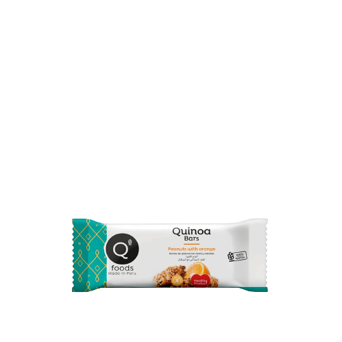 QFoods Barra Quinua Mani Naranja 30 gr