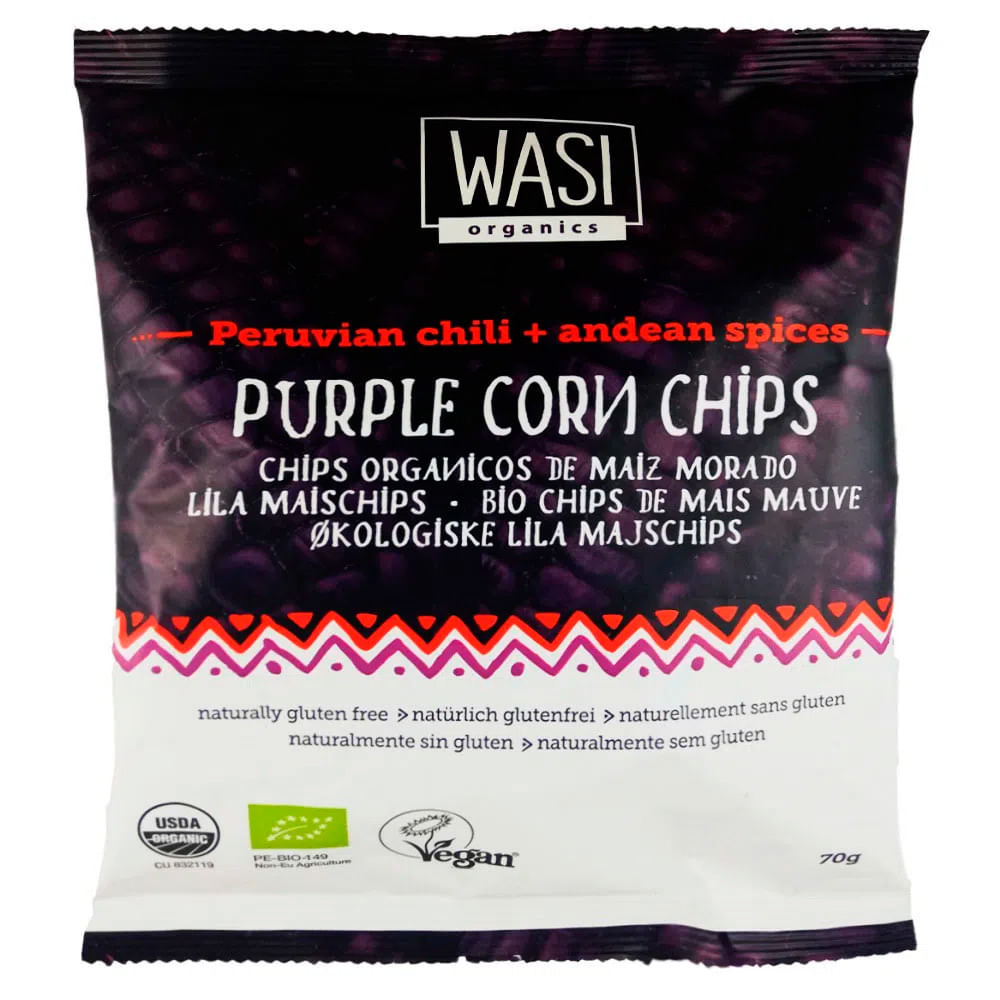 Wasi Organics Chips Maiz Morado Picantes 70 gr
