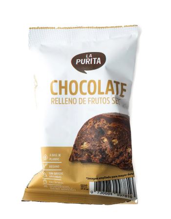 La Purita Chocolate Relleno de Frutos Secos x Und
