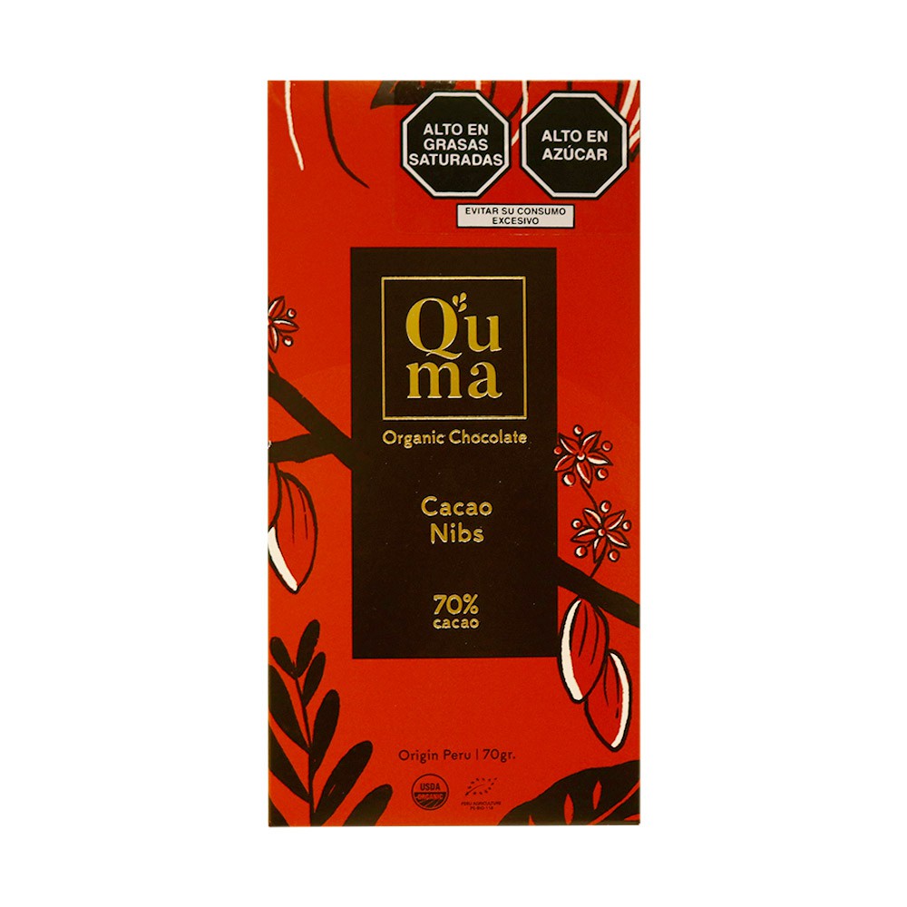 Quma Chocolate 70% Cacao Nibs 70 gr