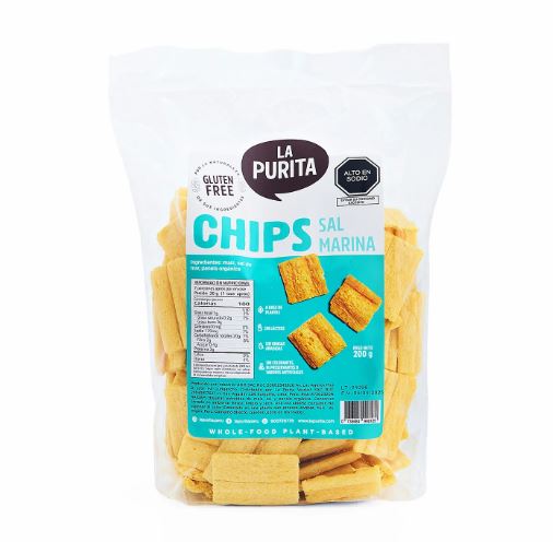 La Purita Chips de Maiz Sal Marina 200 gr