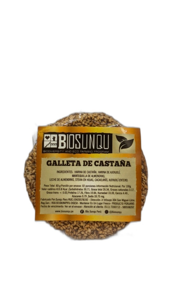 Biosunqu Galleta de Castaña 83 gr