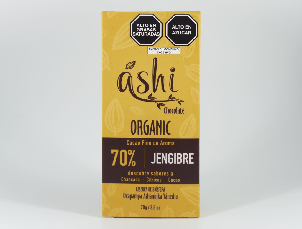 Ashi Chocolate 70% Jengibre 70 gr
