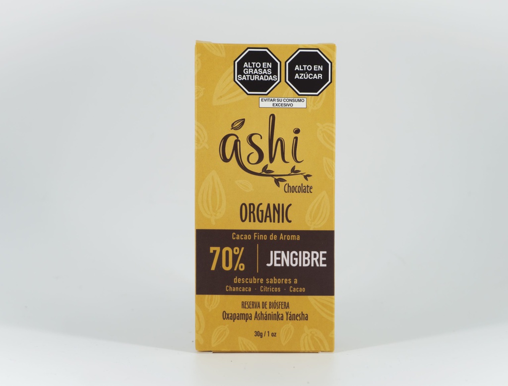 Ashi Chocolate 70% Jengibre 30 gr