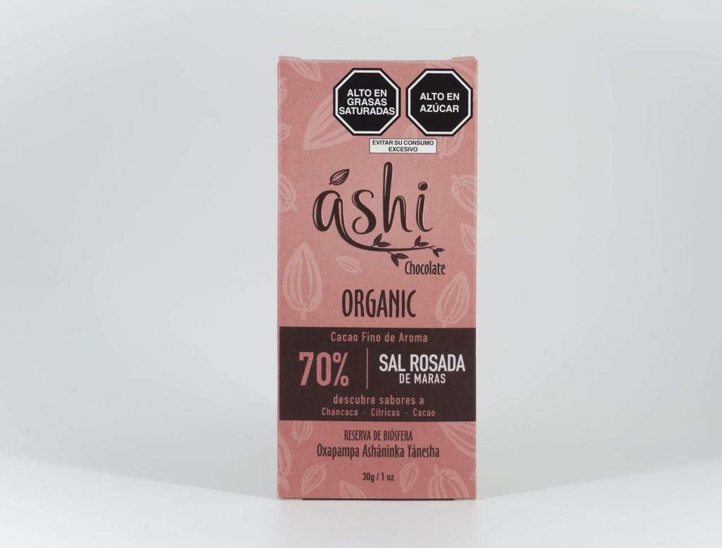Ashi Chocolate 70% Sal Rosada 30 gr