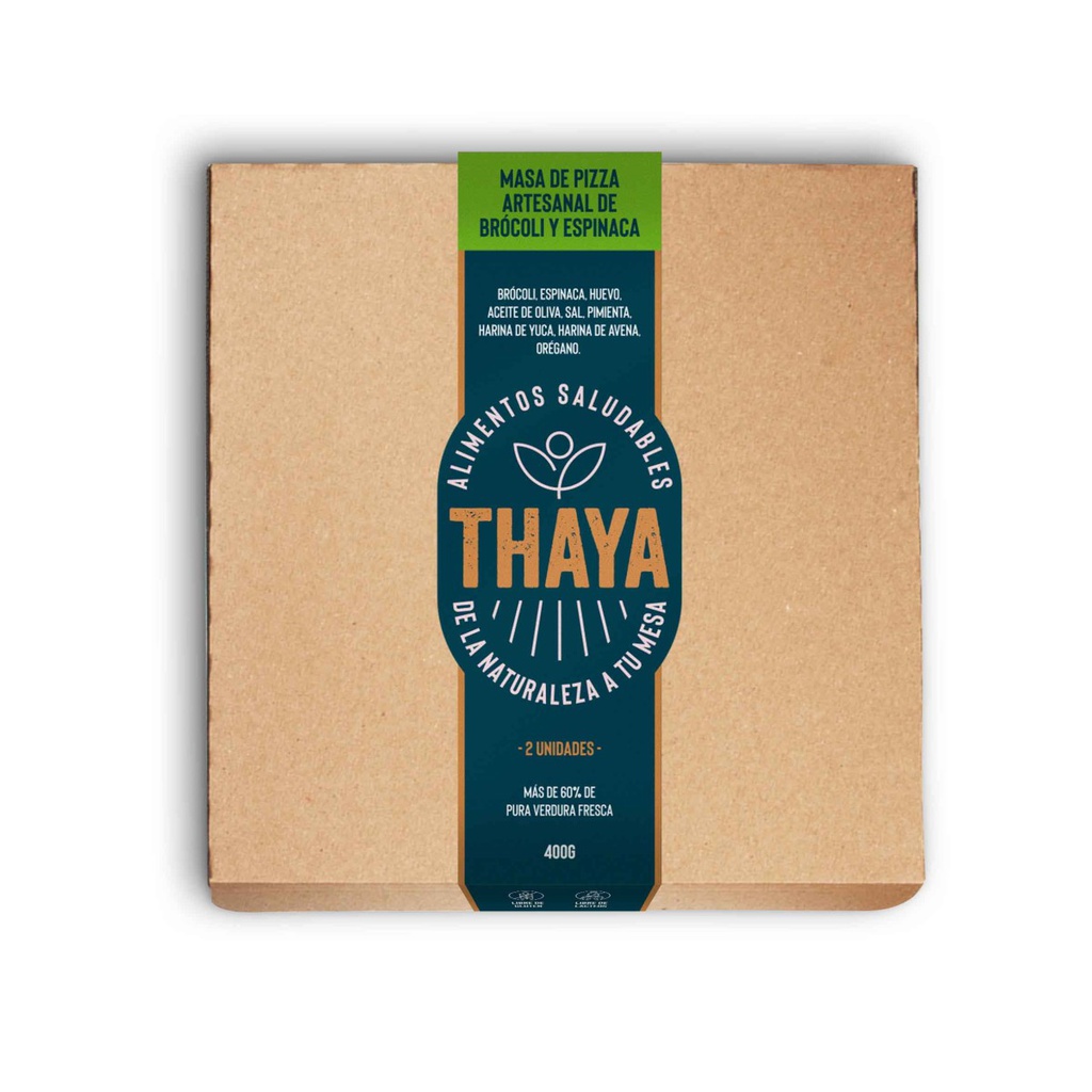 Thaya Masa de Pizza Brocoli & Espinaca 400 gr