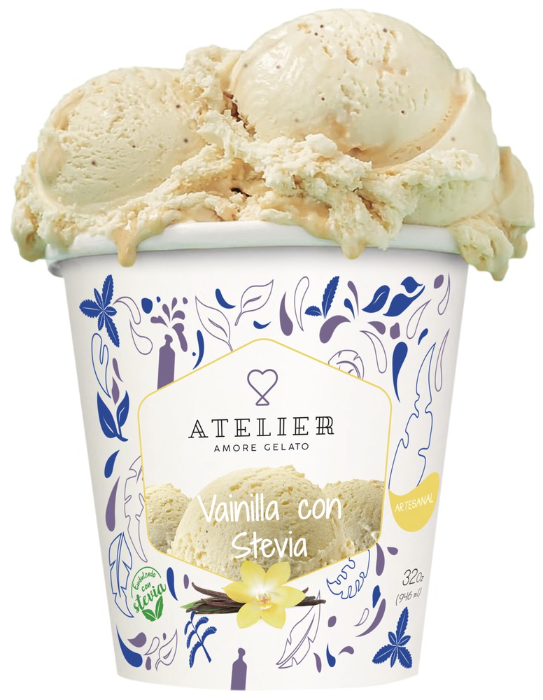 Atelier Gelato Vainilla Stevia 1 Lt