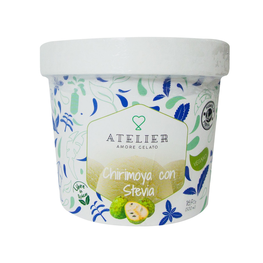 Atelier Gelato Chirimoya Stevia Vegano 500 ml