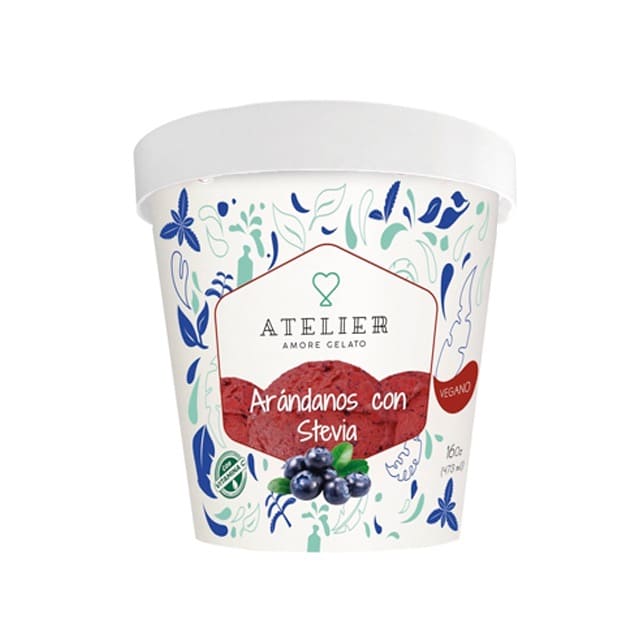 Atelier Gelato Arandanos Stevia Vegano 1 Lt