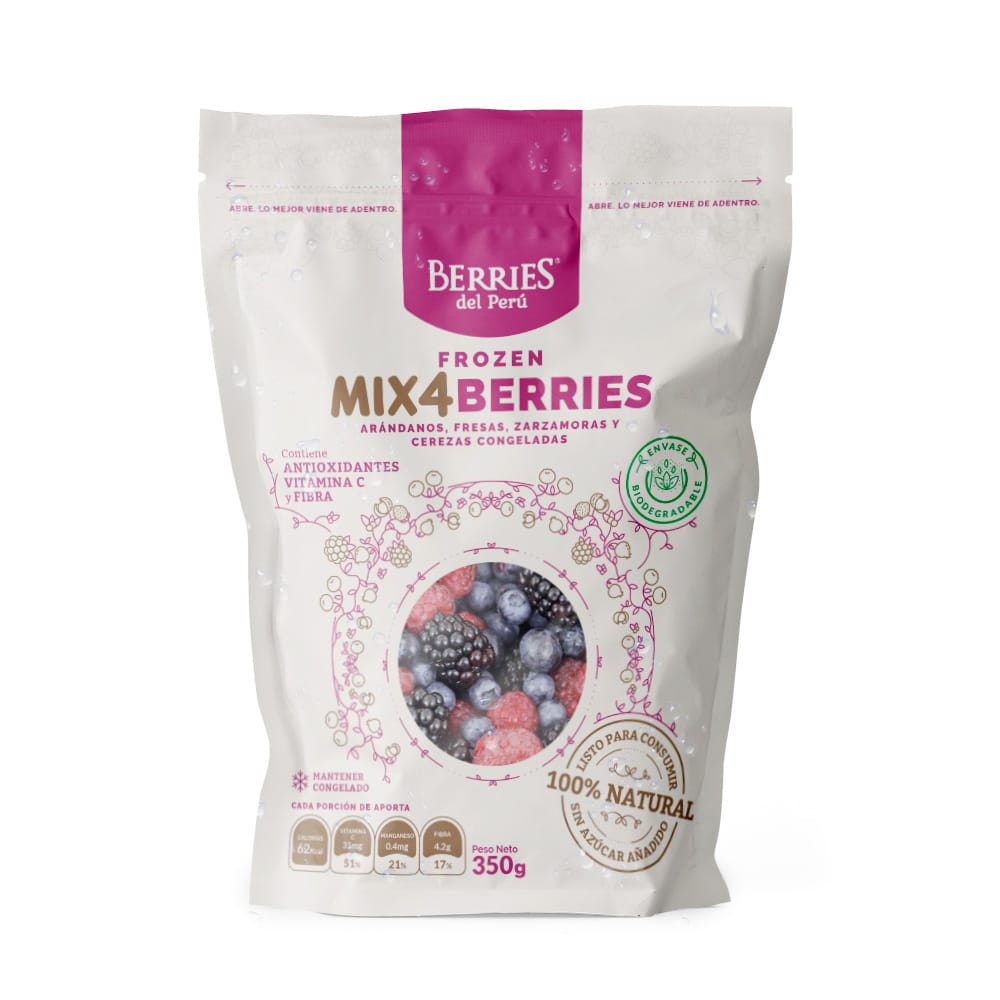 Berries Del Peru Mix 4 Berries Congelados 350 gr