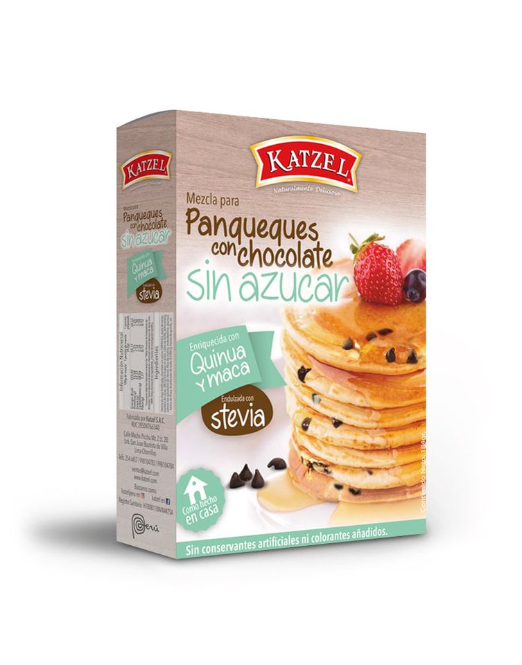Katzel Panqueque con Chocolate Sin Azucar 184 gr