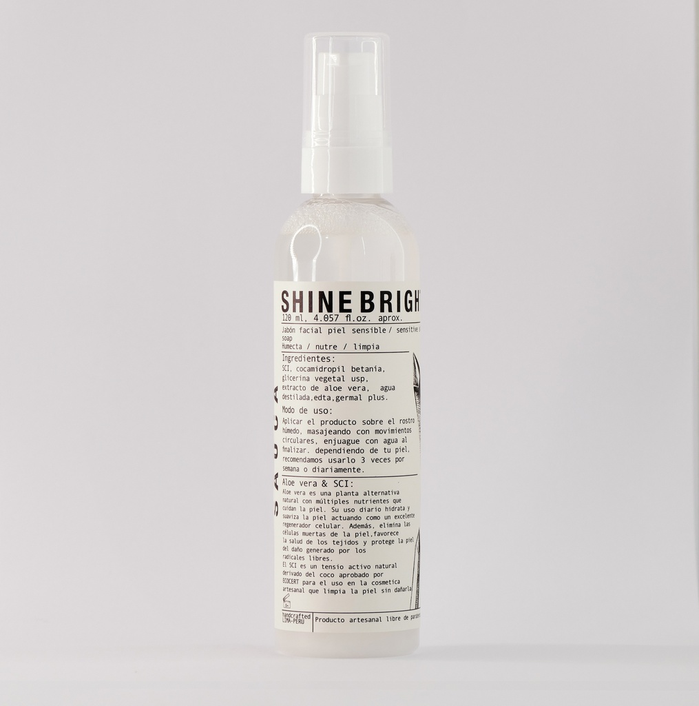 Sauca Jabon Facial Piel Sensible Shine Bright 120 ml