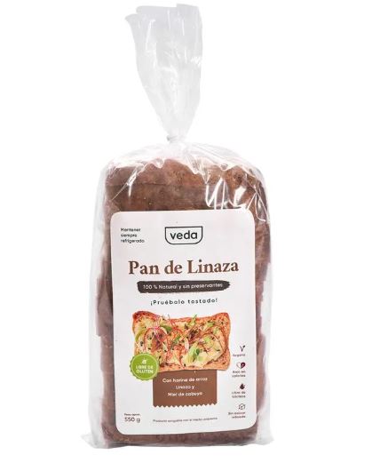Veda Pan Linaza Sin Gluten 550 gr