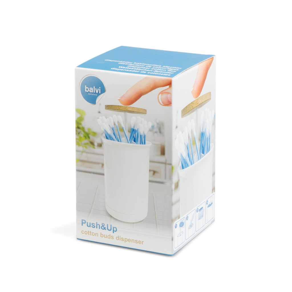 Balvi Dispensador Bastoncillos Algodón Push & Up