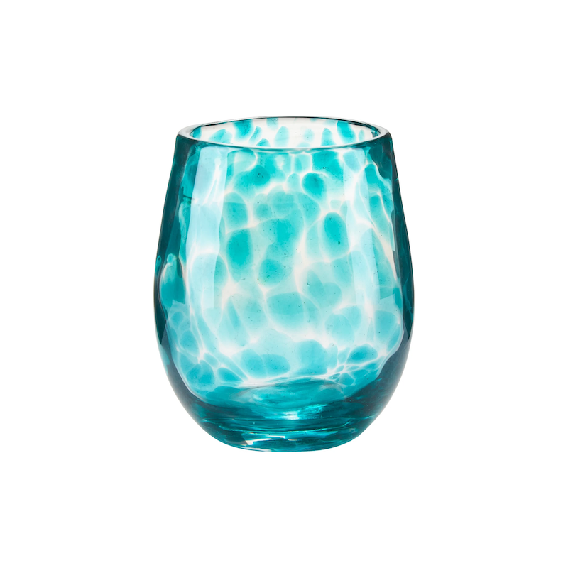 Bahne Water Glass Dots Blue