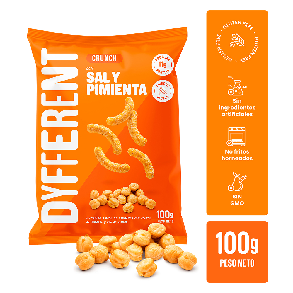 Dyfferent Crunch Garbanzo Sal Pimienta 100 gr