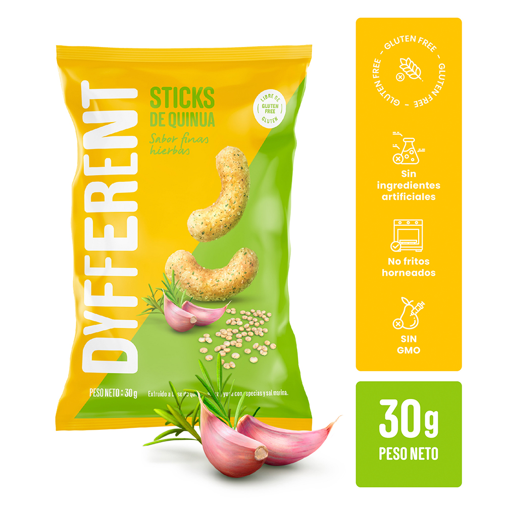 Dyfferent Sticks De Quinua Sabor Finas Hierbas 30gr