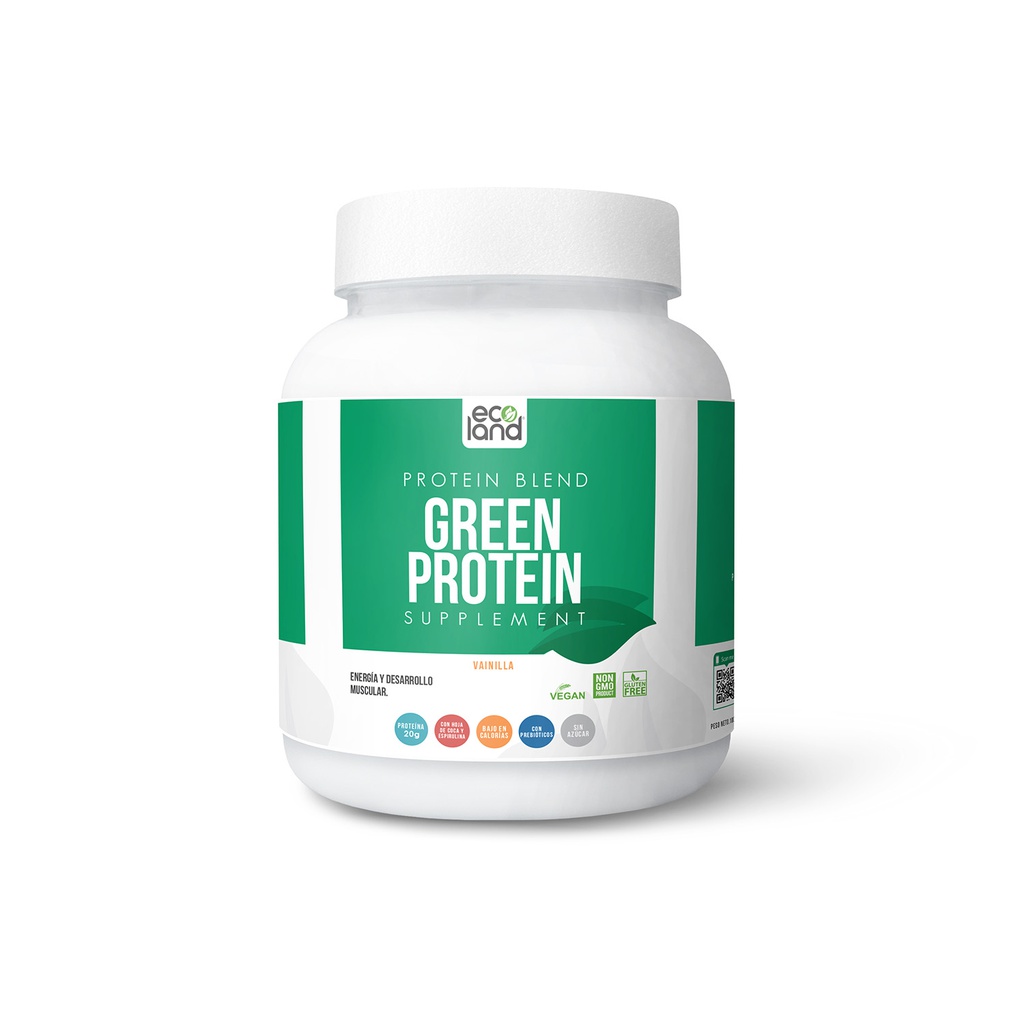 Ecoland Green Protein Vainilla Pomo 1000 Gr