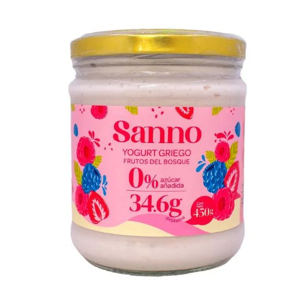 Sanno Yogurt Griego Frutos del Bosque 450 gr