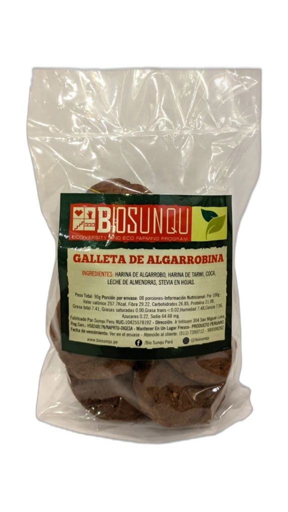 Biosunqu Galleta de Algarrobina 90 gr