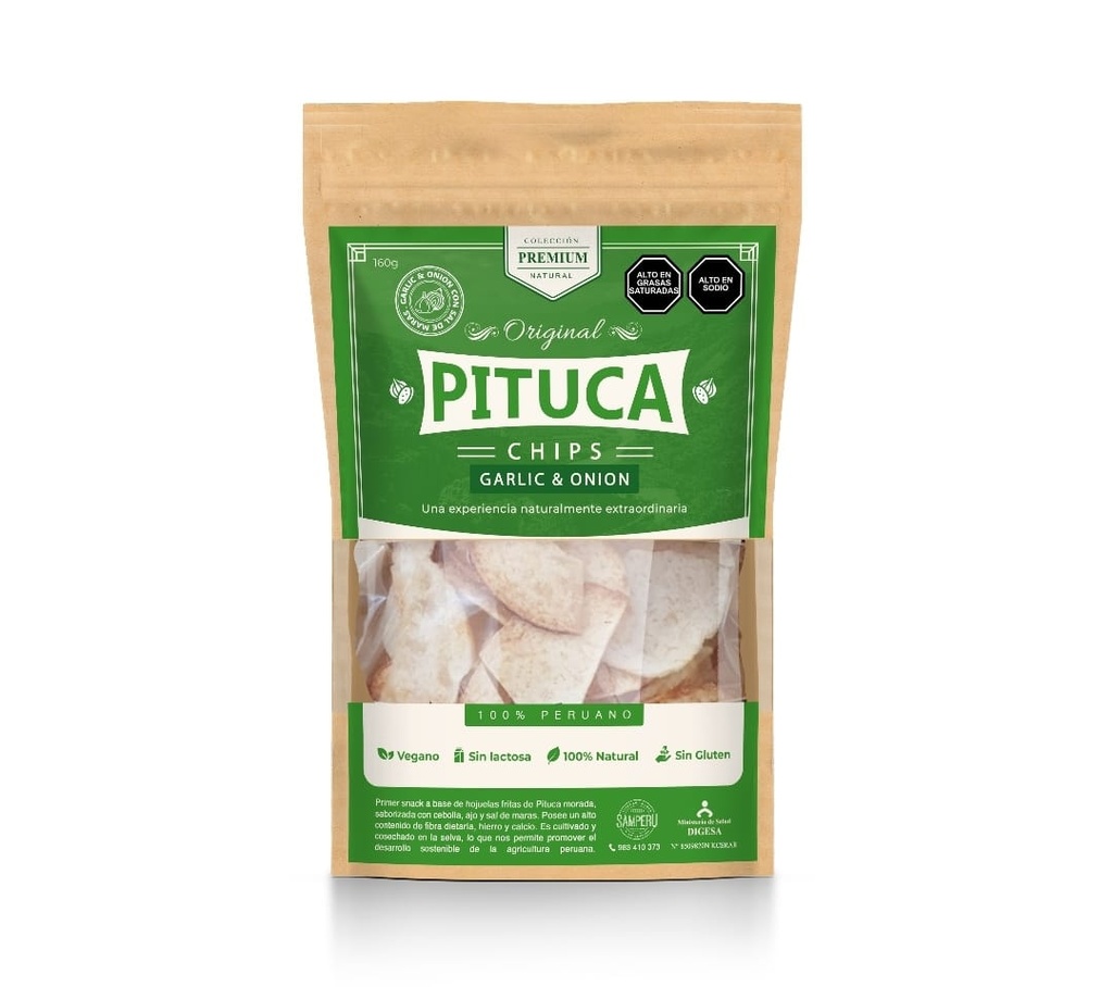 Pituca Chips Garlic Onion 160 gr