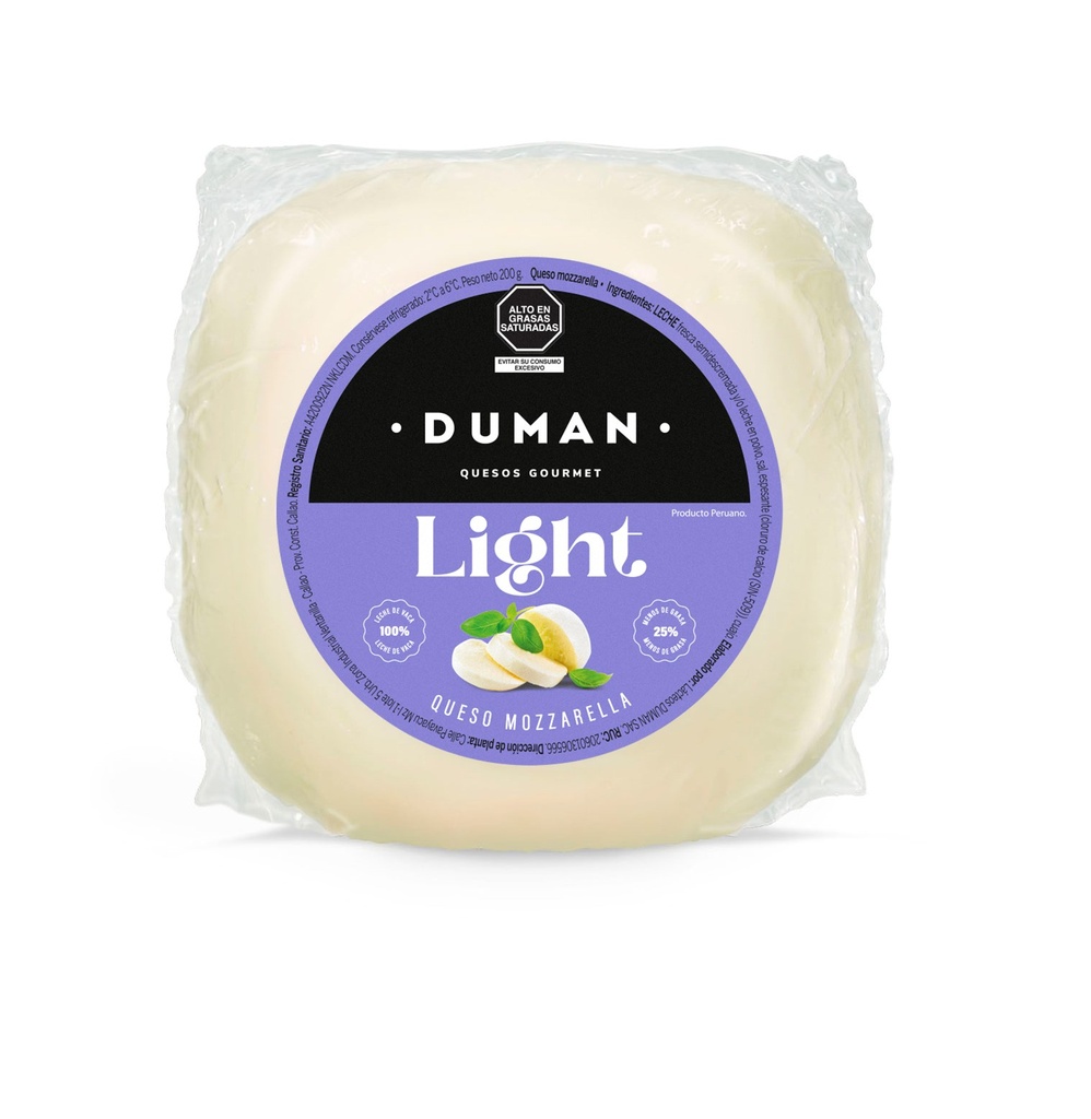 Duman Queso Mozzarella Light Bola 200 gr