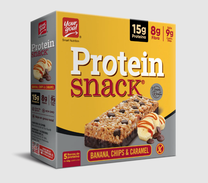 Protein Snack Banana Chips & Caramel Caja 5 Und