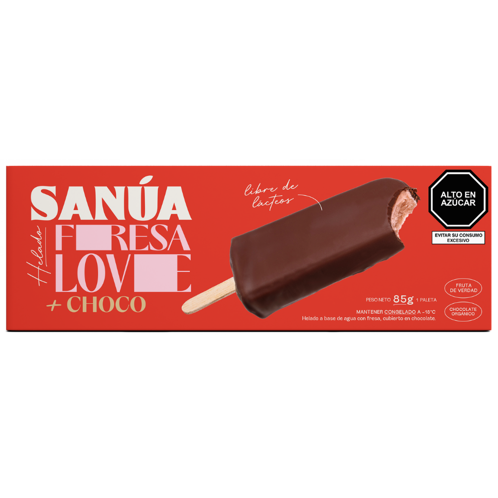 Sanua Paleta Fresa Chocolate 85 gr