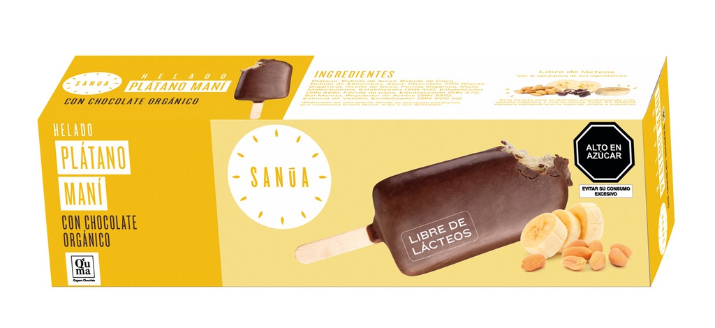 Sanua Paleta Platano Chocolate 85 gr