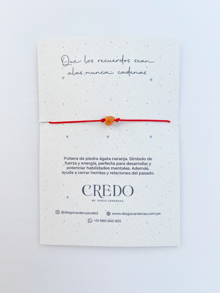 Credo Pulsera Ágata Naranja 18gr