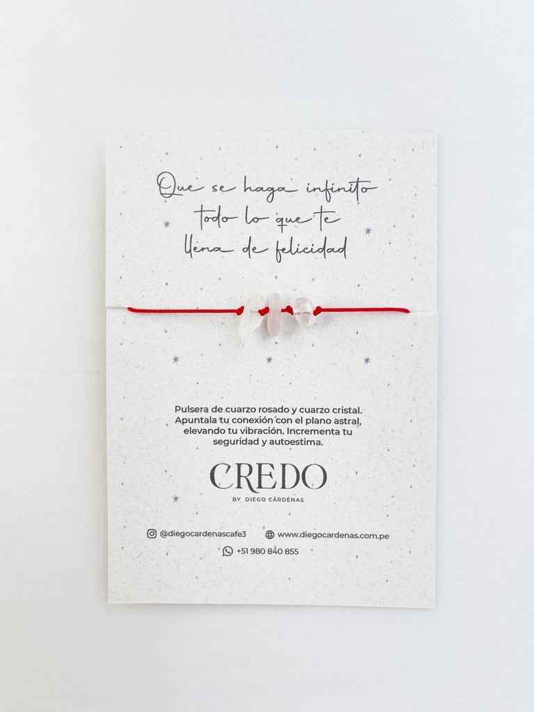 Credo Pulsera Rosado y Cristal 18gr