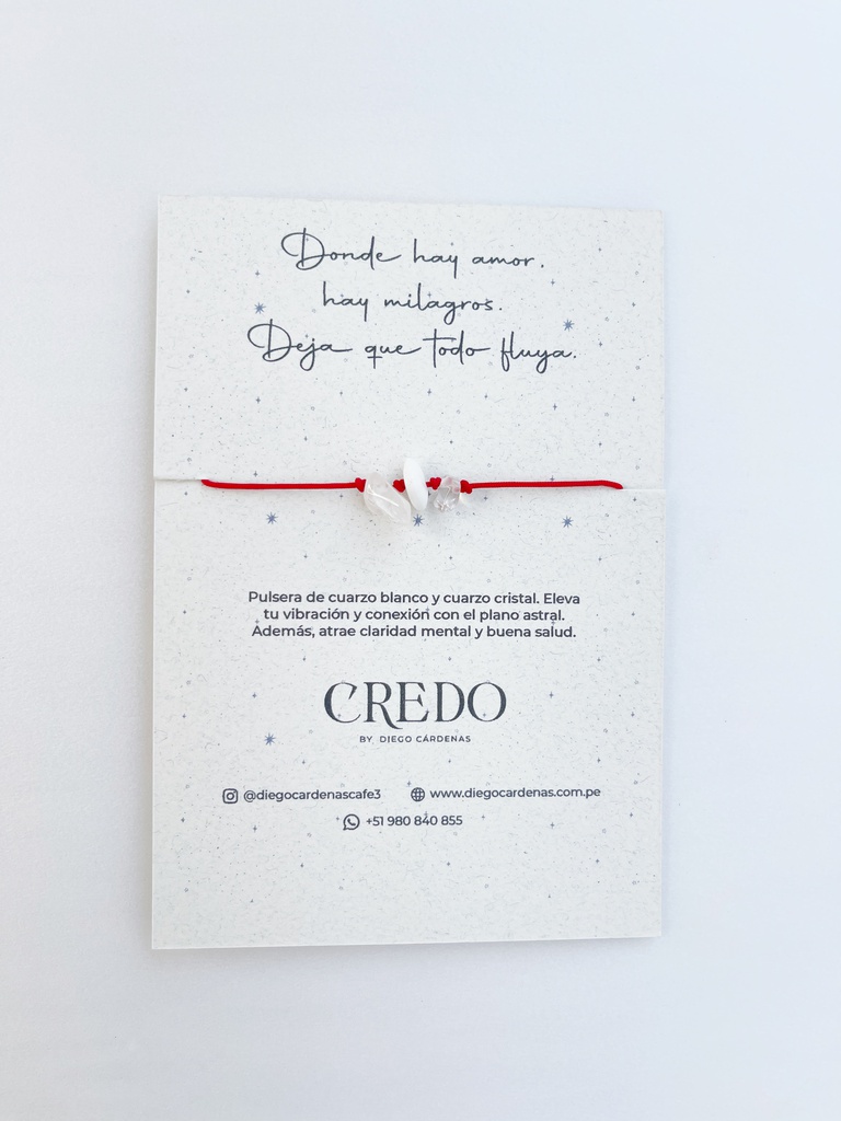 Credo Pulsera Cuarzo Blanco y Cristal 18gr