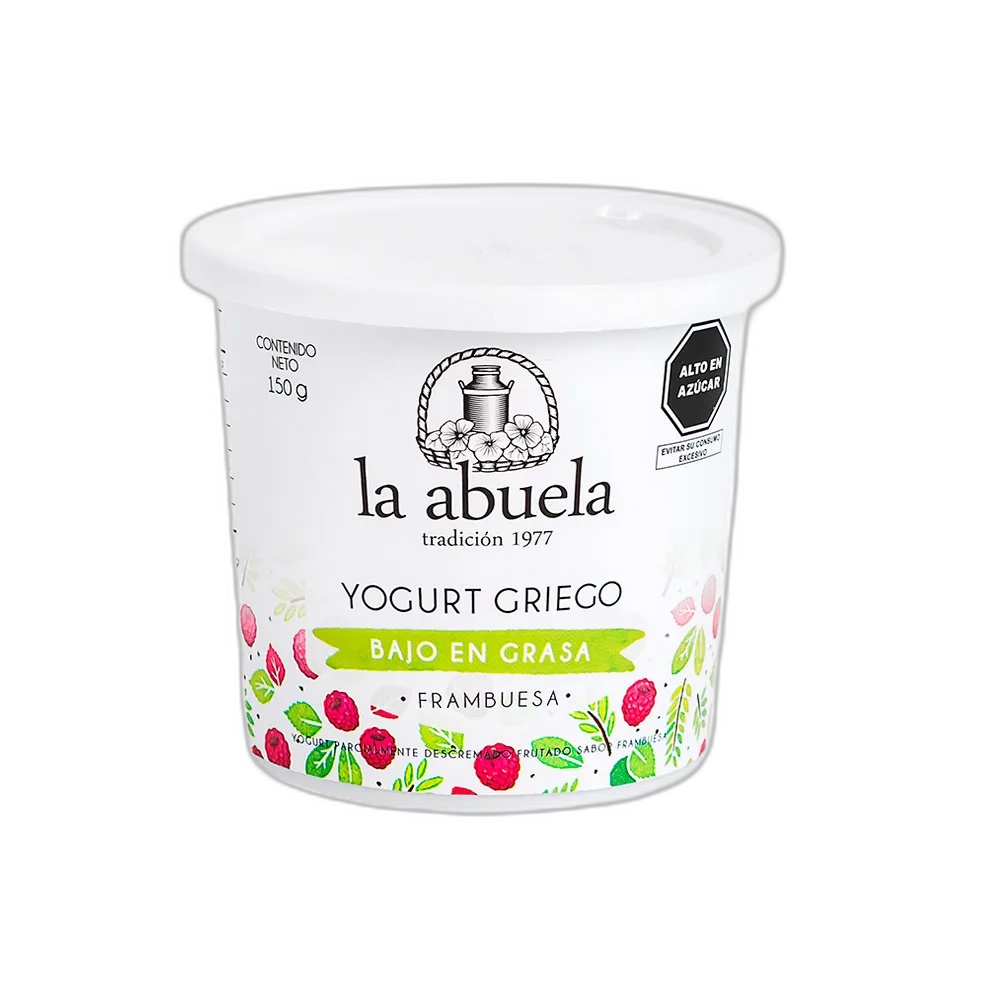 La Abuela Yogurt Griego Bajo Grasa Frambuesa 150 gr