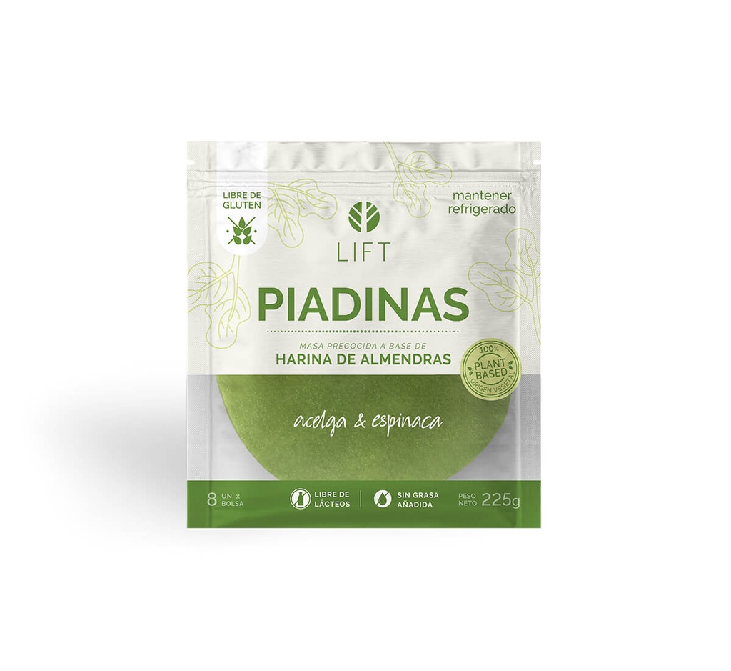 Lift Piadinas Almendras Acelga & Espinaca 8 Und