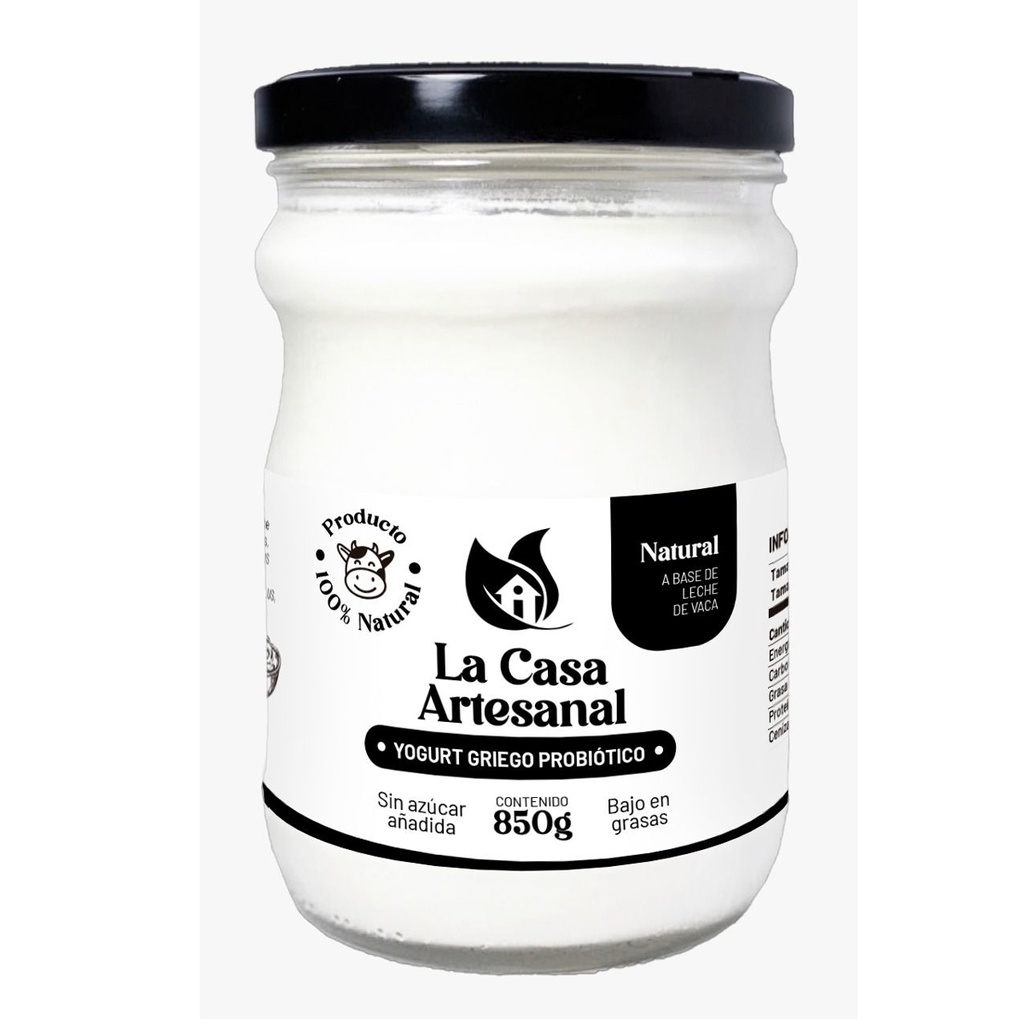 La Casa Artesanal Yogurt Griego Natural 850 Gr