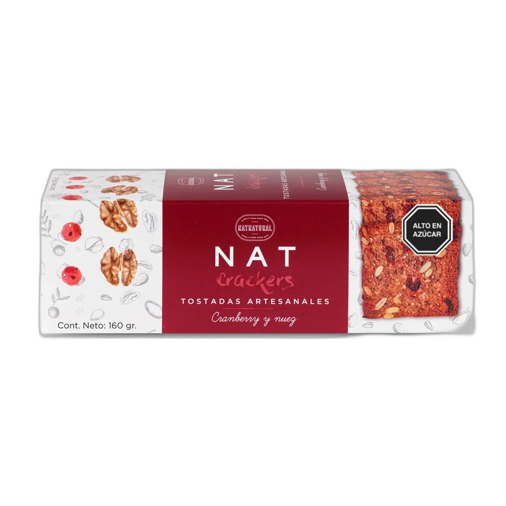 Nat Crackers Tostadas Cranberry Nuez 160 gr