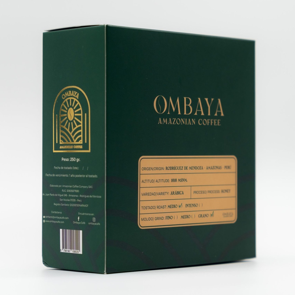 Ombaya Cafe Grano Entero 250 gr