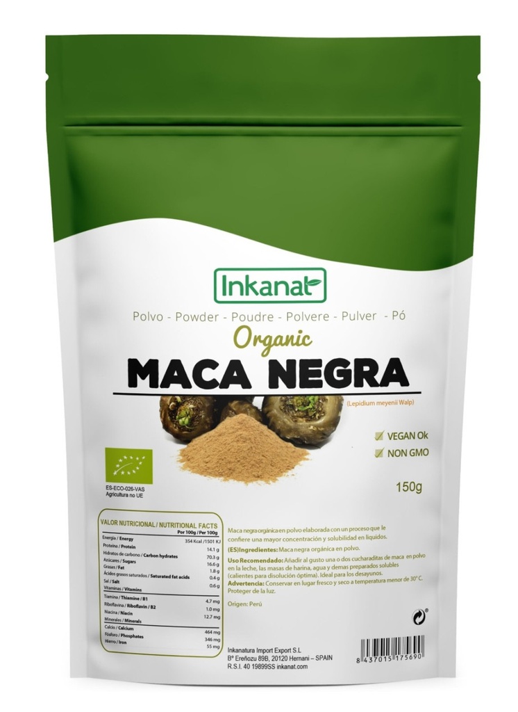 Inkanat Maca Negra Polvo 150 gr