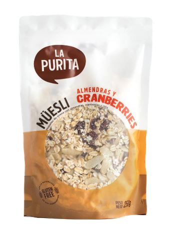 La Purita Muesli Almendras & Cranberries 250 gr