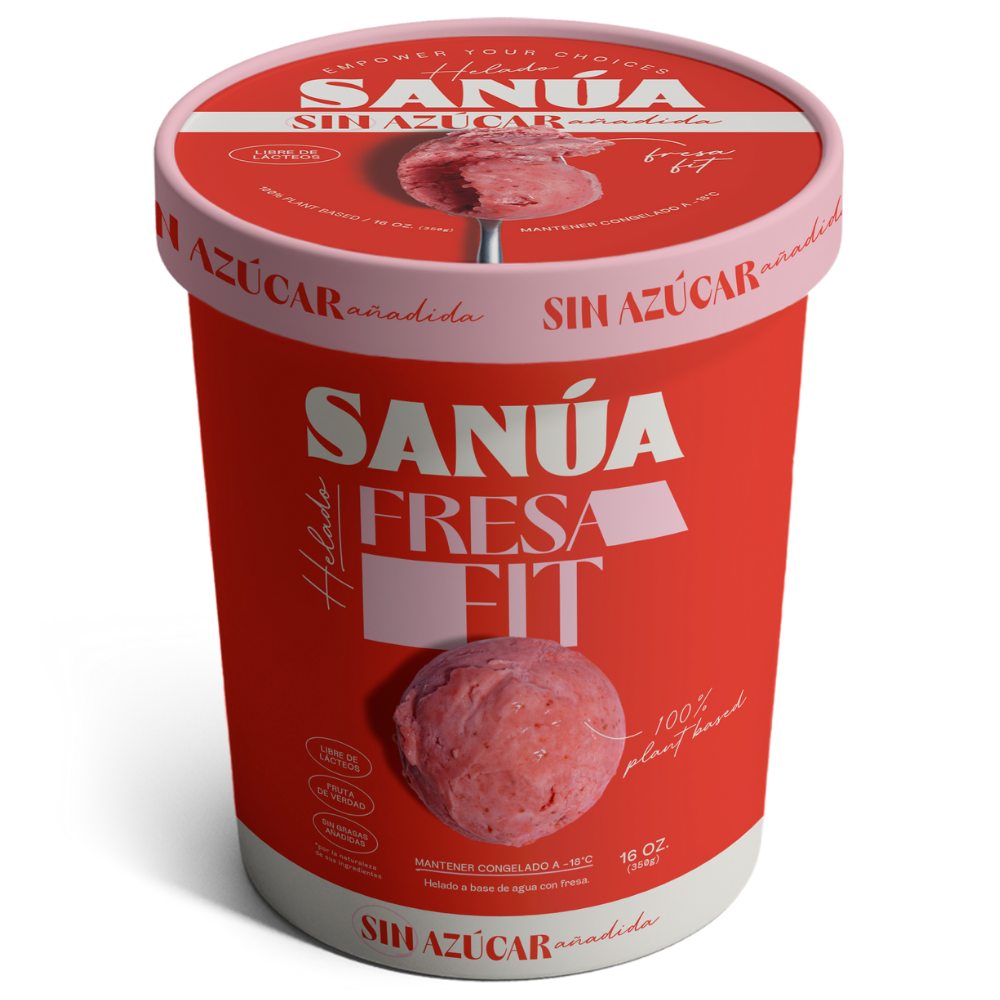 Sanua Helado Sin Azucar Fresa 16 oz