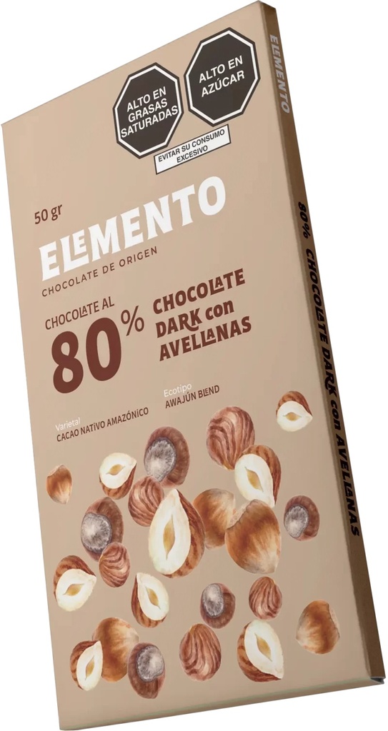 Elemento Chocolate 80% Con Avellanas 50 gr