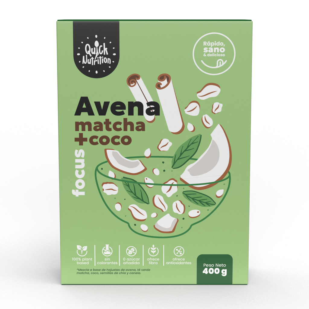 Quick Nutrition Avena Matcha y Coco 400 gr