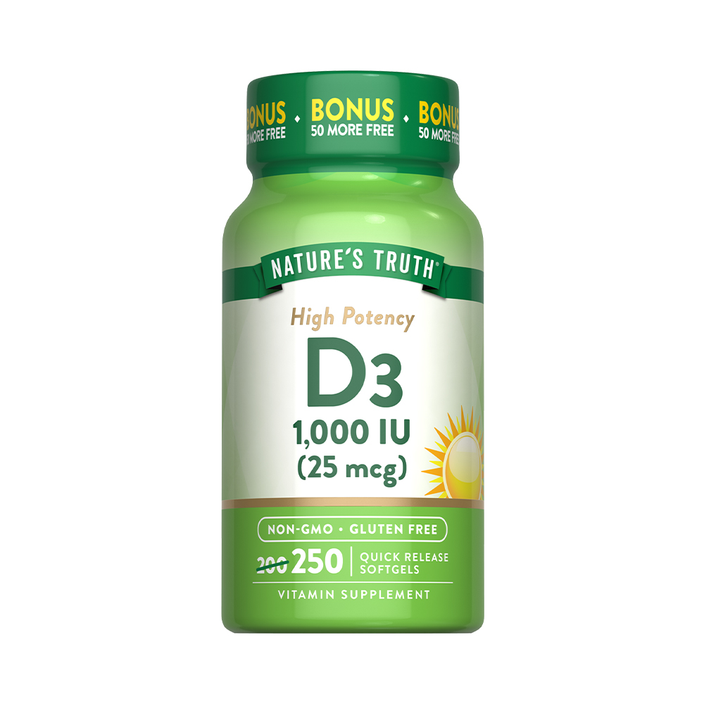Nature's Truthvitamin D3 1,000 Iu Value Size 250 und