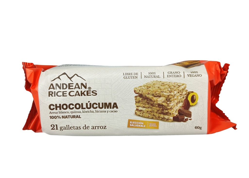 Andean Ricecakes De Arroz, Quinua Y Kiwicha Chocolucuma 60 gr