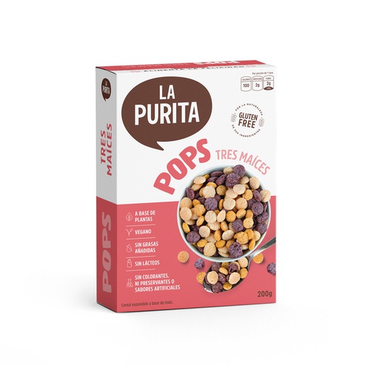[736684997786] La Purita Cereal Pop Tres Maices 200 gr