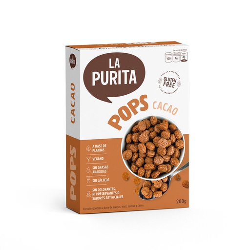 [736684997717] La Purita Cereal Pop Cacao 200 gr