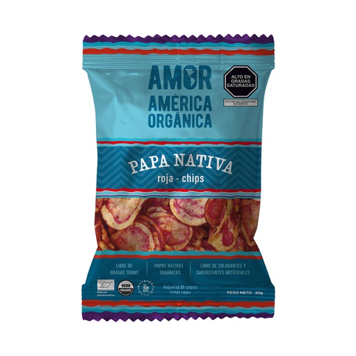 [7758079000638] America Organica Chips Papa Nativa Roja 30 gr
