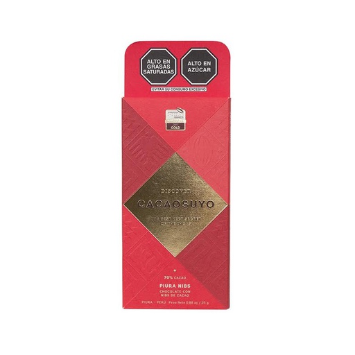 [7756339000107] Cacaosuyo Chocolate 70% Piura Nibs 70 gr