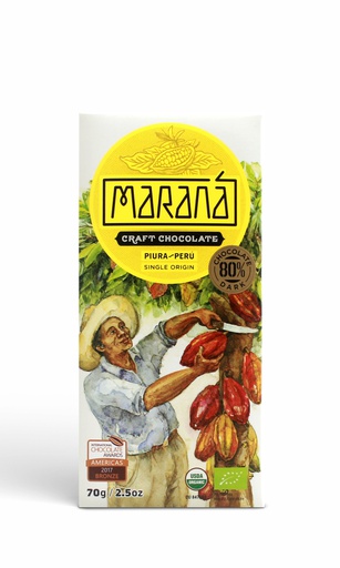 [7751304215241] Marana Chocolate Piura Dark 80% 70 gr